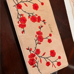 Red Floral Embroidered Clutch